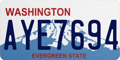 WA license plate AYE7694
