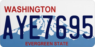 WA license plate AYE7695