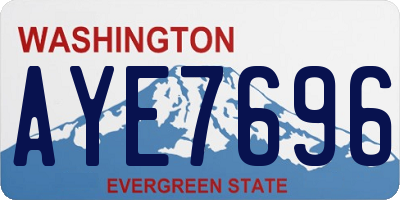 WA license plate AYE7696