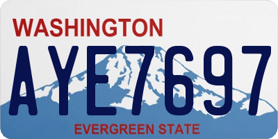 WA license plate AYE7697