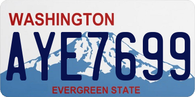 WA license plate AYE7699