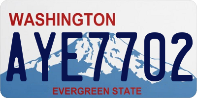 WA license plate AYE7702