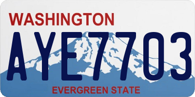 WA license plate AYE7703