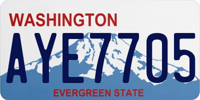 WA license plate AYE7705