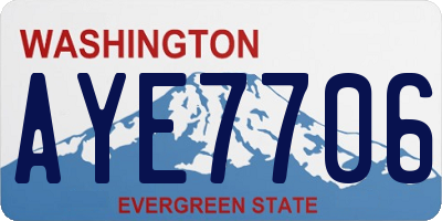 WA license plate AYE7706