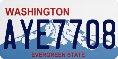 WA license plate AYE7708