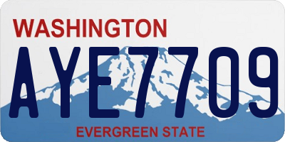 WA license plate AYE7709