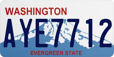 WA license plate AYE7712