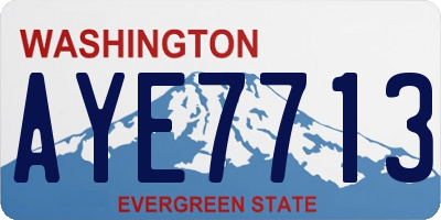 WA license plate AYE7713