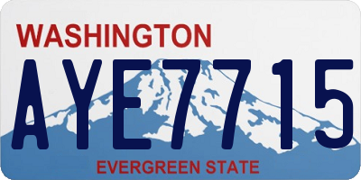 WA license plate AYE7715