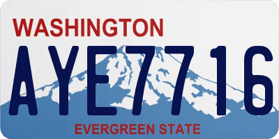 WA license plate AYE7716