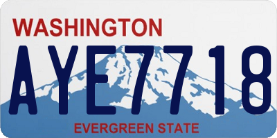WA license plate AYE7718