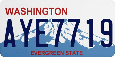 WA license plate AYE7719