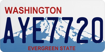 WA license plate AYE7720