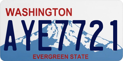 WA license plate AYE7721