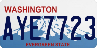 WA license plate AYE7723