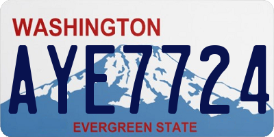 WA license plate AYE7724
