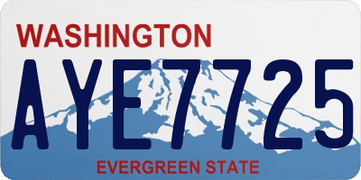 WA license plate AYE7725