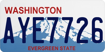 WA license plate AYE7726