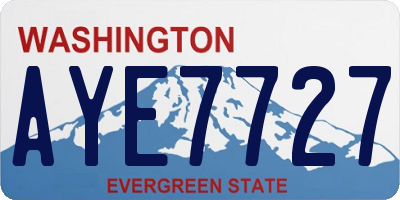 WA license plate AYE7727