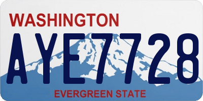 WA license plate AYE7728