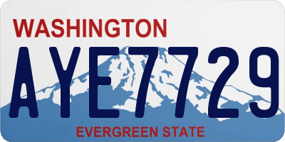 WA license plate AYE7729