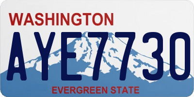 WA license plate AYE7730