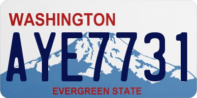WA license plate AYE7731