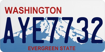 WA license plate AYE7732