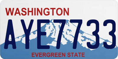 WA license plate AYE7733