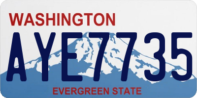 WA license plate AYE7735