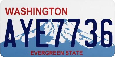 WA license plate AYE7736