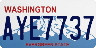 WA license plate AYE7737
