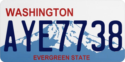 WA license plate AYE7738