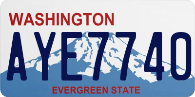 WA license plate AYE7740