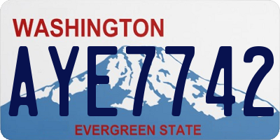 WA license plate AYE7742