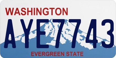 WA license plate AYE7743