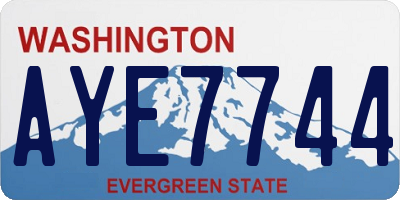 WA license plate AYE7744