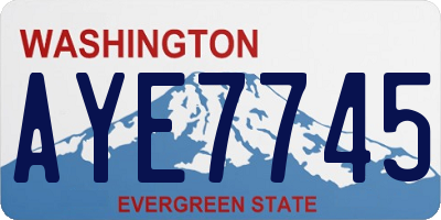 WA license plate AYE7745