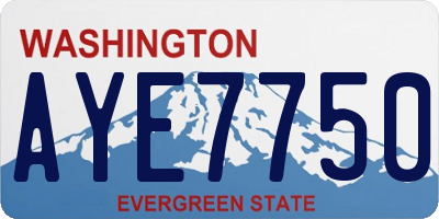 WA license plate AYE7750