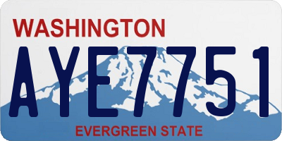 WA license plate AYE7751