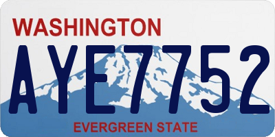 WA license plate AYE7752