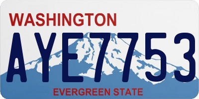 WA license plate AYE7753