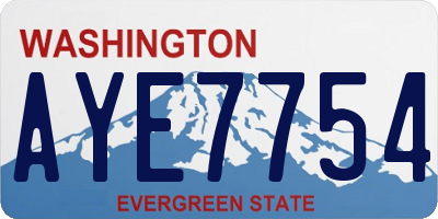 WA license plate AYE7754