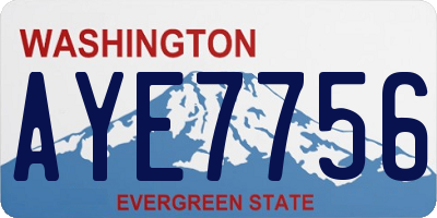 WA license plate AYE7756