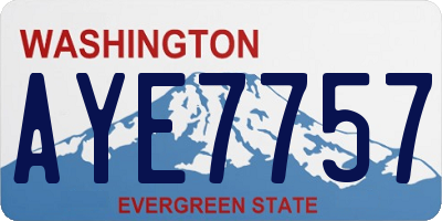 WA license plate AYE7757