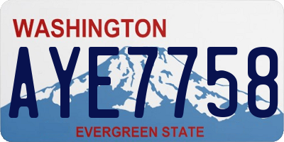 WA license plate AYE7758