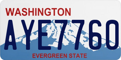 WA license plate AYE7760