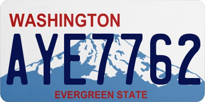 WA license plate AYE7762