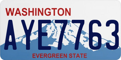 WA license plate AYE7763